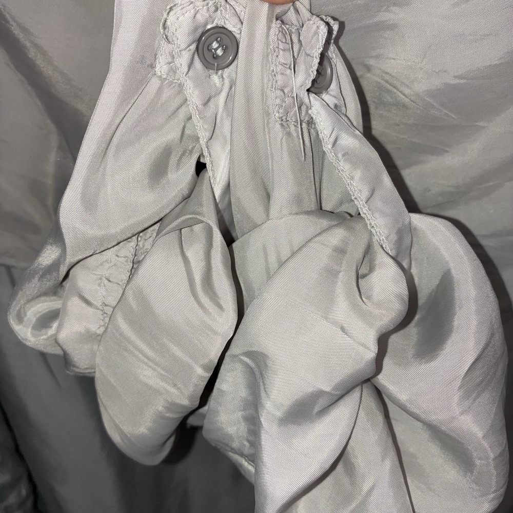Pete & Greta Grey Shirt XS Extra Small Long Sleeve Rolled Up Button Top Cupra - Picture 5 of 9